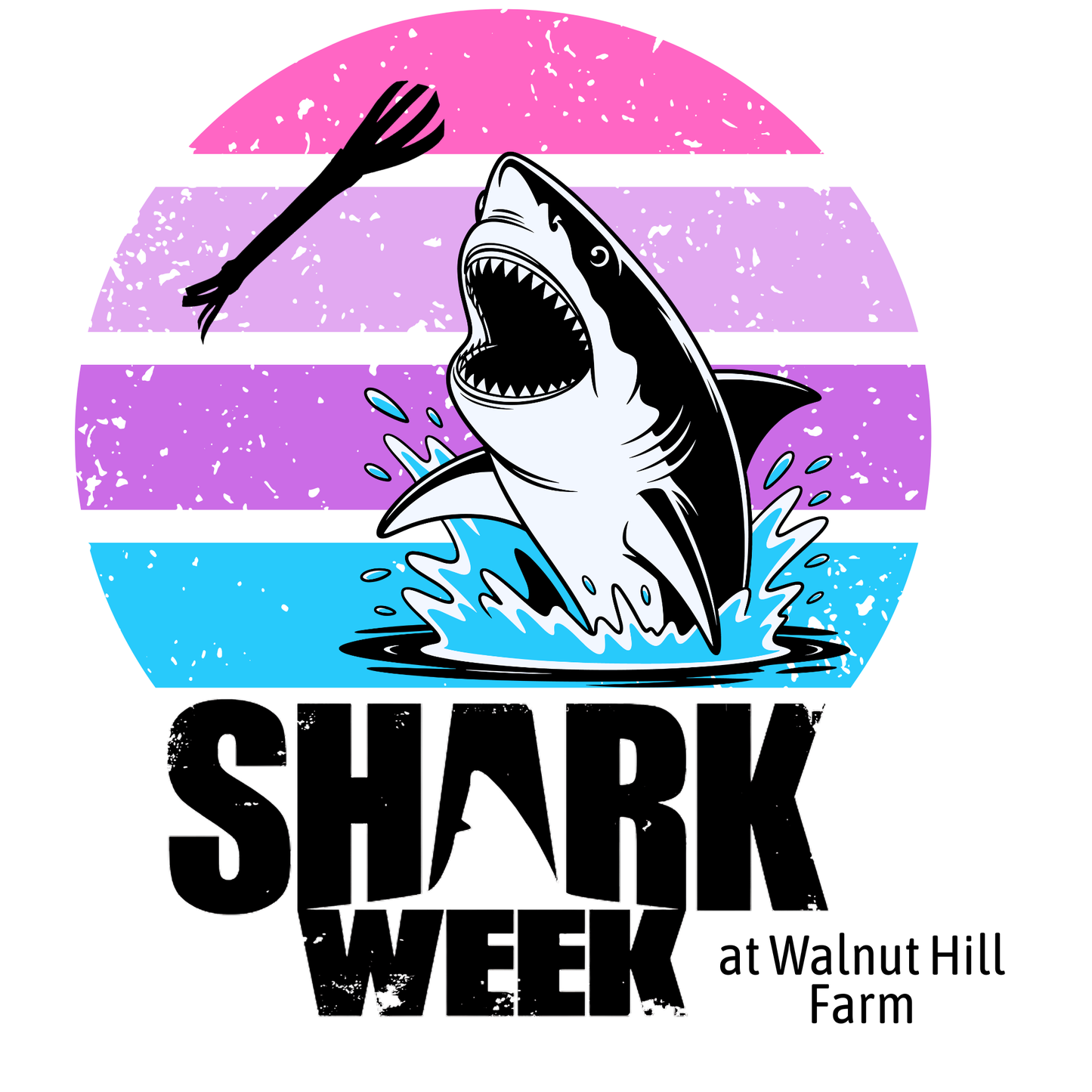 Shark Week graphic T-Shirt - Purple Retro Sunset Shark Bite